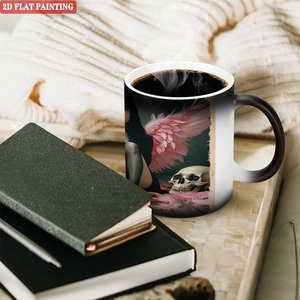 Magic <b>Cup</b> 11oz Frosted Black <b>Ceramic</b> Heat Sensitive Color Changing Kitchen Mug - Product Image 3