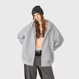 Venta caliente de los hombres de encargo de peso pesado de lana 550G sudaderas con capucha <span class=keywords><strong>Low</strong></span> Moq Zip up Sudadera con capucha de alta calidad para los hombres - Product Image 3