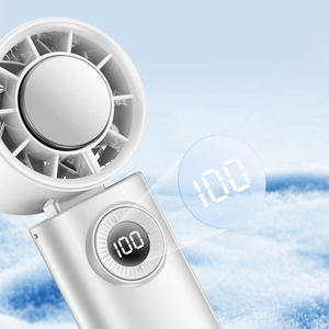 พัดลมมือถือพับเก็บได้ควบคุมความเร็วได้พร้อมจอแสดงผลแบตเตอรี่แผ่นน้ำแข็งเซมิคอนดักเตอร์ - Product Image 3