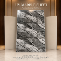 Panneau mural en PVC brillant MORLENX gris anthracite veiné blanc, effet marbre UV, pour projets d'aménagement de bureaux de direction