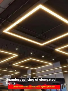 Cho ul CE DLC cấp giấy chứng nhận siêu sáng 20W 40W 80W <span class=keywords><strong>LED</strong></span> Nhôm tuyến tính ánh sáng mặt dây chuyền cho văn phòng cửa hàng trường phòng tập thể dục - Product Image 4