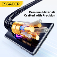 ESSAGER ES-X45 Tressé 1M 2M Usb a à C 6A 120W Données Type C Câble de Charge Super Rapide pour Xiaomi Redmi