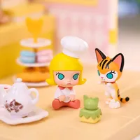 POP MART Molly Série Cuisine Boîte Mystère Blind Box Figurines Kawaii Ornements Décoration Maison Modèles de Bureau Poupées