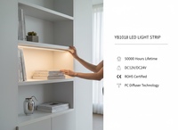 Éclairage de meuble encastré à LED avec profilé et diffuseur en PC pour armoire, bibliothèque, mobilier YB1018-42-1