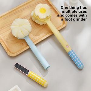 2-in-1 Double-Sided Long Handled Oval Bath Brush with PP Material Special Back <b>Scrubbing</b> for Children & Babies Showering Bathing - Product Image 2