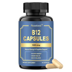 Complément alimentaire en capsules de vitamine <span class=keywords><strong>B12</strong></span> de qualité supérieure, certifié GMP, en marque privée OEM, naturel, végétalien, 1000 mcg, pour l'énergie et le soutien cognitif - Product Image 1