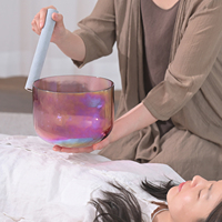 Bol chantant en cristal de quartz Jinfang 432HZ/440HZ, bol chantant d'alchimie pour améliorer la méditation