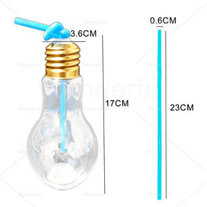 Promoción Vaso o Botella con Luz LED en Forma de Bombilla con Popote, Plástico, Suministros para Fiestas, Eventos, Decoración y Aficionados al Deporte - Product Image 6