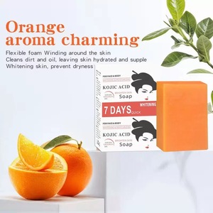 Jabón <span class=keywords><strong>Artesanal</strong></span> de Aceite Esencial de Ácido Kójico, Cúrcuma y Papaya para Aclarar la Piel y Piel Grasa, Jabón Facial - Product Image 3