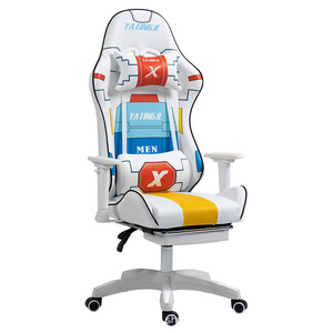 Silla de Juego Estilo Mecha Yatingil, Silla Ergonómica Giratoria de Piel Sintética con Altura Ajustable para Dormitorio o Estudio - Product Image 1