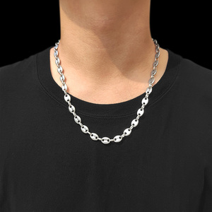 Collier <span class=keywords><strong>chaîne</strong></span> à maillons en forme <span class=keywords><strong>de</strong></span> grains <span class=keywords><strong>de</strong></span> <span class=keywords><strong>café</strong></span> en acier inoxydable plaqué <span class=keywords><strong>or</strong></span> 18 carats, bijoux hip-hop Nuoya, cadeau pour <span class=keywords><strong>homme</strong></span> - Product Image 6