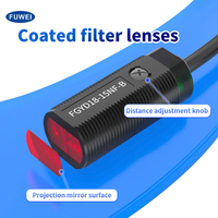 Sensor Fotoelektrik Sirkular FUWEI FGYD18-15PF-B Sensor Penekan Latar Belakang Refleksi Difus Merah Induksi Latar Belakang