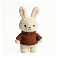 Peluche Lapin Esthétique avec Pull Tricoté, Doux et Moelleux, Compagnon Réconfortant, Jouet Animal en Peluche