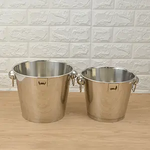 Klh179 Aangepaste Logo Bar Champagne Emmer Met Opener Ktv Cocktail Oren Wijnkoeler Rvs Bier Ijsemmer