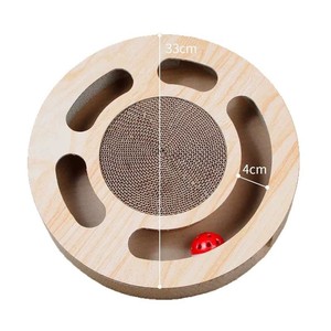 Ball-Wurf Katzen-Kratzbaum Wellpappe Katzenspielzeug Kratzpfosten Interaktiver Katzen-Drehteller Ball Haustierpflege-Zubehör - Product Image 1