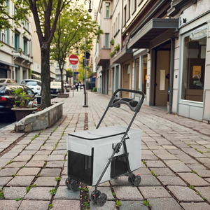 รถเข็นสัตว์เลี้ยงแบบพับได้สำหรับสุนัขขนาดใหญ่และการเดินทางของสัตว์เลี้ยงหลายตัว |   ดีไซน์ทนทาน น้ำหนักเบา ระบายอากาศได้ดี - Product Image 3