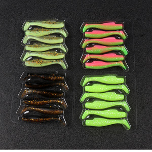 6 leurres souples en TPE de 60 mm, 2,3 g, queue en T, flottants, pour la pêche au bar et au lucioperche - Product Image 2
