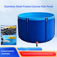 Bassin à poissons rond robuste en toile avec structure en acier inoxydable et bâche en PVC anti-âge pour l'élevage de poissons Biofloc et la reproduction de koïs