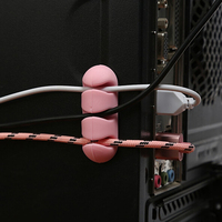 Topk — support de fils en Silicone, clip support, pour la gestion des câbles USB, adhésif, pour le bureau, 2 pièces