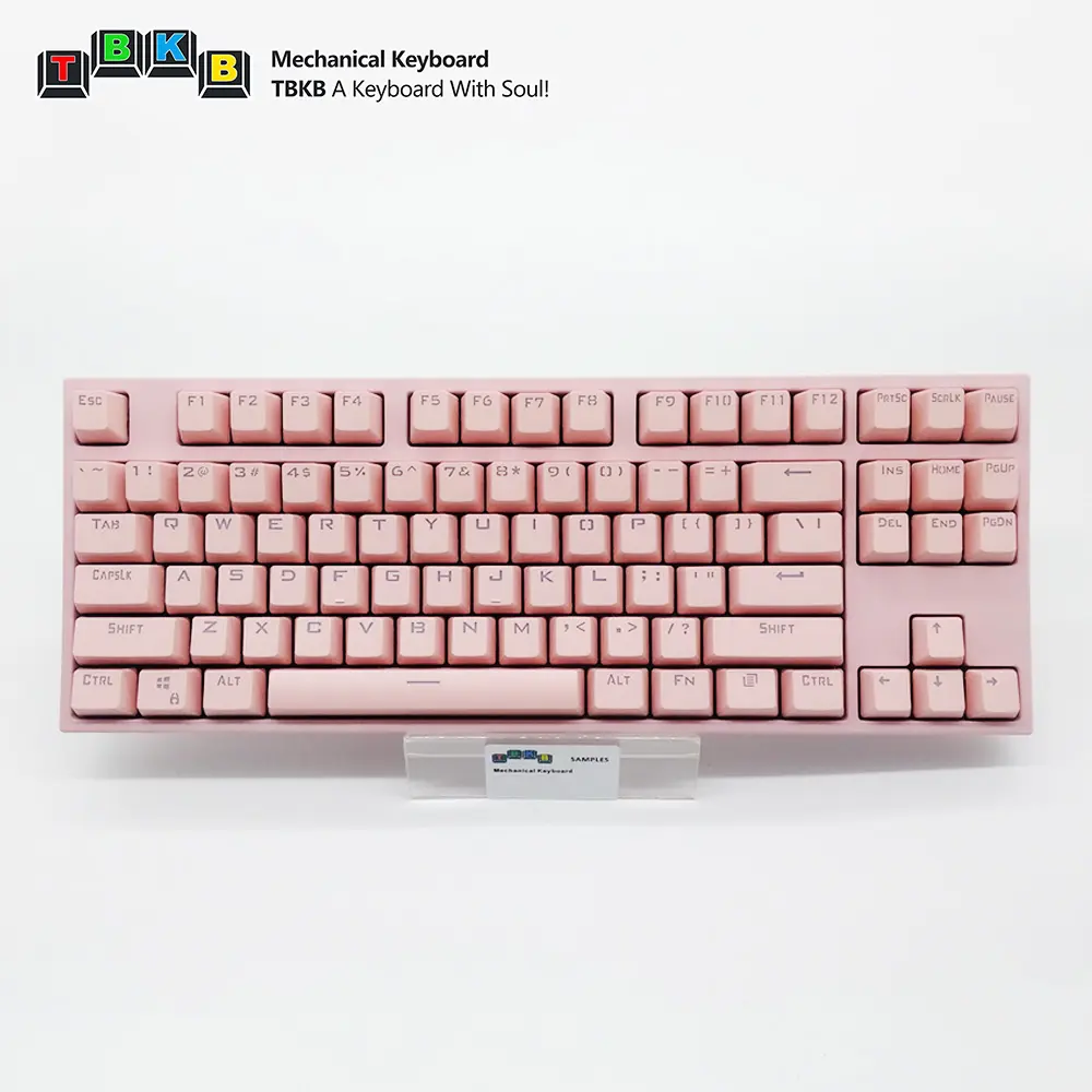TBKB 87 키 듀얼 모드 Type-C 무선 게임 기계식 키보드 핑크 컬러 소녀