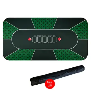 Sòng Bạc Khăn trải bàn Poker bảng mat cao su tự nhiên chống trượt có thể gập lại tùy chỉnh mẫu logo Texas Hold'em bảng Mat thẻ Poker mat