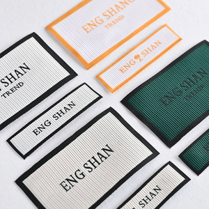 Boyut giyim ile özel giysi boyun etiketleri yüksek yoğunluklu siyah uç kat boyutu etiket etiketleri elbise dikili giysi için dokuma etiket - Product Image 4