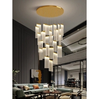 Lustre sur mesure pour hall d'hôtel, design moderne et luxueux, luminaire suspendu rectangulaire en acrylique LED, cadre en fer, garantie 2 ans