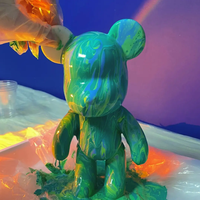 Figurine Ours Blanc Artecho Personnalisable pour Peinture Fluide, Surface Givrée de 18cm/23cm/33cm/53cm de Haut, Ours Fluide DIY