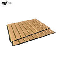 Panel de Pared WPC con Acabado de Madera Moderno e Impermeable, Panel Decorativo Acanalado de PVC E0 Ecológico para Baño, Hotel, Sala de Estar