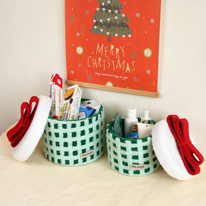 Cesta de Navidad de felpa Cesta de almacenamiento de Papá Noel Cesta de regalo para dulces y <span class=keywords><strong>vino</strong></span> - Product Image 3