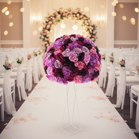 Arreglo de Rosas y Hortensias Artificiales de Seda Blanca y Rosa Personalizado, Grandes Bolas de Flores Románticas para Centros de Mesa de Boda y Decoraciones