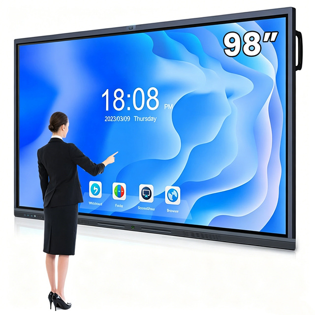 55 65 75 86 98 110 Inch HD LCD Display School Touch Screen Teaching Board Smart Whiteboard Interactive Flat Panel