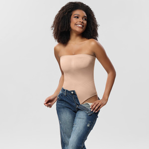 Crochet entrejambe amovible devrait bustier tubulaire femmes Sexy fête Shapewear une pièce corps complet sans couture string body - Product Image 3