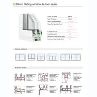 Fenêtre coulissante horizontale en PVC moderne de haute qualité, insonorisée, double vitrage pour les projets de construction de cuisines et de maisons/villas