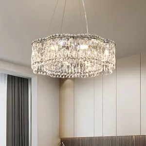 高級モダンゴールドガラスK9クリスタルシャンデリア屋内リビングルーム吊り下げ照明ホテルの寝室ペンダントライトシャンデリア