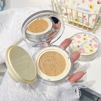 Krim BB Cushion Tahan Air Tahan Lama Melembapkan dan Menyamarkan Noda 13g Foundation Padat Aroma Bunga untuk Semua Jenis Kulit