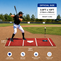 Tapis de frappe pour baseball et softball avec plaque de base, en caoutchouc antidérapant, 3,8x10 pieds, logo personnalisé, entraînement intérieur/extérieur