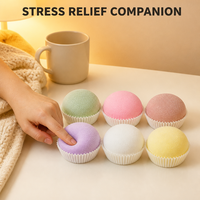 Jouet Squishy Mochi Neige à Remontée Lente, Dôme Rond Pastel Imprimé, Mignon, Anti-Stress, Décoration de Bureau, Cadeau