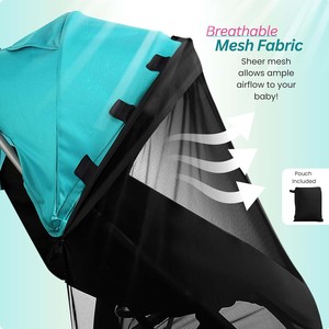 Cubierta Universal para Cochecito de Bebé, Protección Solar UV con Malla Transpirable, Extensor de Toldo, Accesorios para Verano al Aire Libre - Product Image 4
