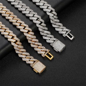 Popular Hot Sale 10mm 12mm 15mm <b>Copper</b> Gold Plated Link <b>Chain</b> Cuban Necklace Men's - Product Image 5