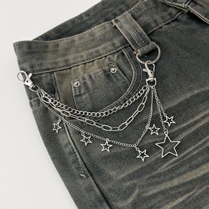 Llavero con Colgante de Estrella de Cinco Puntas Multicapa Estilo Hip Hop, Unisex, para Uso Diario, Cadena para Cartera, Decoración para Jeans, Joyería de Moda, Regalo - Product Image 1