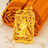 Collar con Colgante de Dragón Clásico Chapado en Oro de 24k, Joyería Hip Hop para Hombres y Mujeres