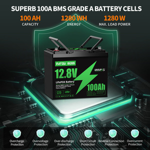 Datouboss 12V 100AH LiFePO4 chu kỳ sâu Pin 1280wh với 100A BMS 5 năm tuổi thọ cho RV panel năng lượng mặt trời trolling động cơ cắm trại - Product Image 5