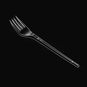 Disposable plastic PS cutlery Hot Sale fork 165mm transparent plastic fork for dinner