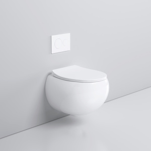 Design moderne Salle de bain Articles sanitaires muraux <span class=keywords><strong>WC</strong></span> Toilette suspendue en céramique colorée en forme d'oeuf - Product Image 4