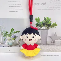 Boneka Gantungan Kunci Figur Chibi Maruko-chan Seri Kartun 4 Inci, Mainan Boneka Plush Berbobot untuk Hadiah Ulang Tahun Grosir