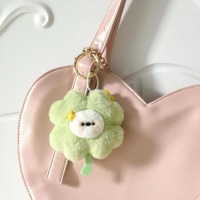 Porte-clés en peluche chien porte-bonheur créatif et mignon, pendentif de sac, cadeau unisexe en coton PP 8 cm pour 0-24 mois