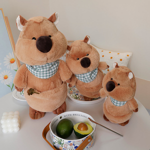 Peluche Quokka super douce et câline avec écharpes à carreaux, adorable peluche Quokka, cadeau - Product Image 5