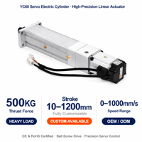 Vérin électrique personnalisable à course de 1000 mm/s, servomoteur haute vitesse, cylindre électrique de 500 kg de poussée pour l'automatisation industrielle