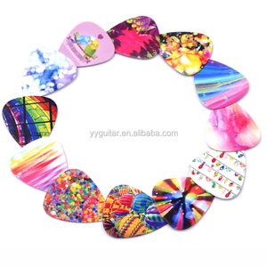 Nueva <span class=keywords><strong>venta</strong></span> especializada Forma personalizada Mezcla Rosa Patrón colorido Diseño Color Impreso Celuloide Guitarra Pick Sheet Wholesale - Product Image 2